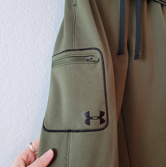 Under Armour Cold Gear Y2K Sage Green Logo Waistband Cargo Jogger Sweatpants Y L - Picture 5 of 12